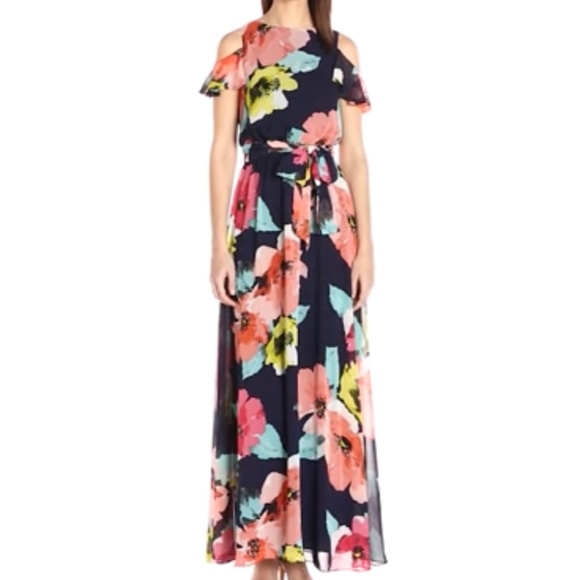 NEW Vince Camuto Chiffon Maxi Dress - Picture 4 of 7